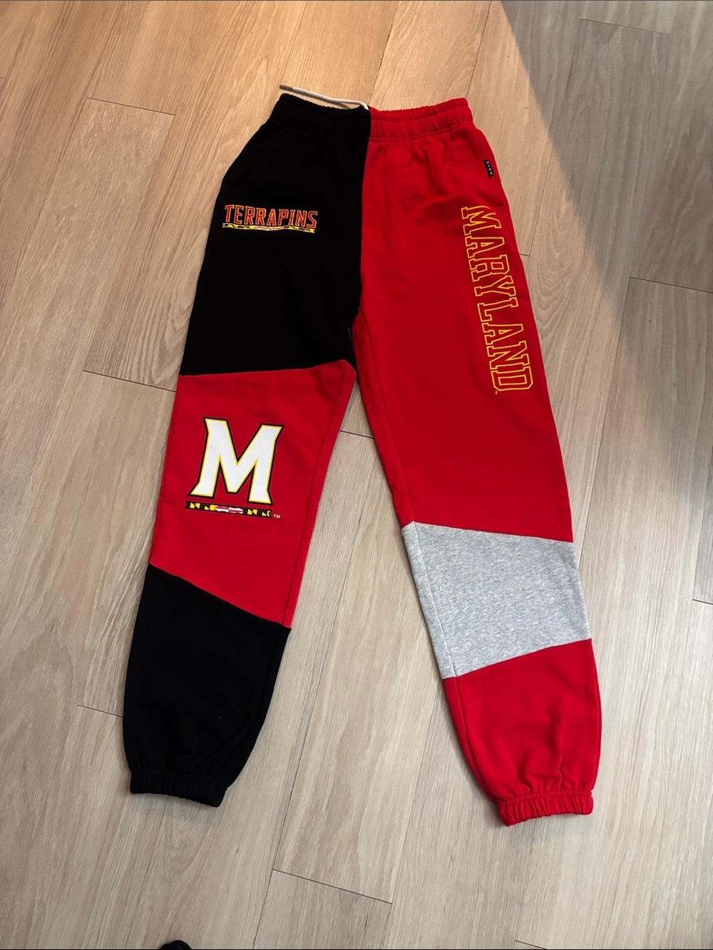 Maryland Terrapins Colorblock Track Joggers - Red & Black